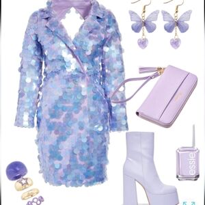 ASOS LUXE 4 SEQUIN TUXEDO MINI DRESS